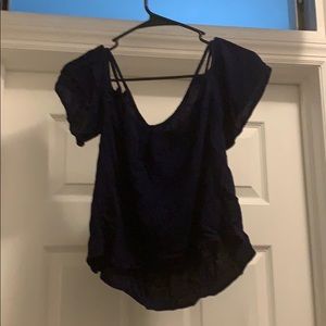 Navy blue casual shirt.